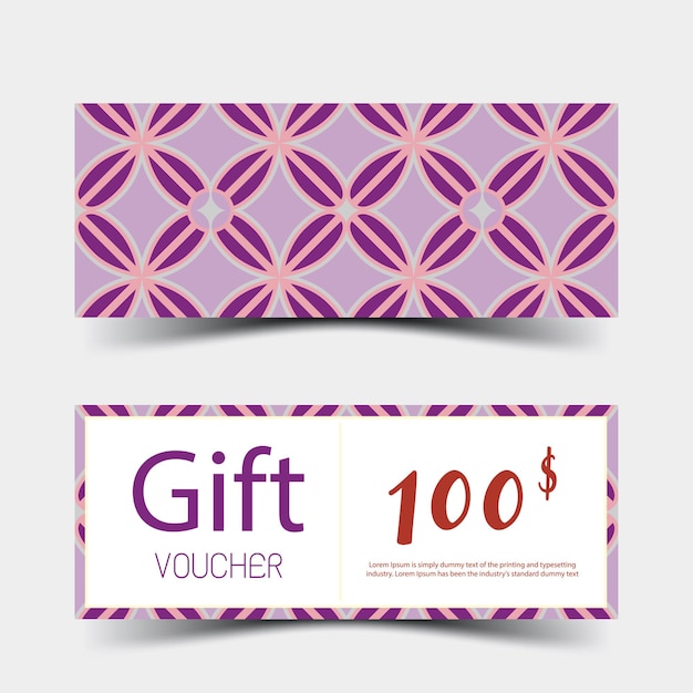 Conjunto de vouchers de presente design colorido