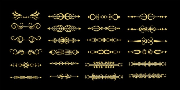 Conjunto divisor ornamental dourado