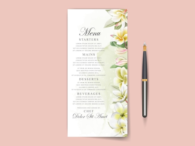 conjunto elegante de cartões de convite de casamento em aquarela floral