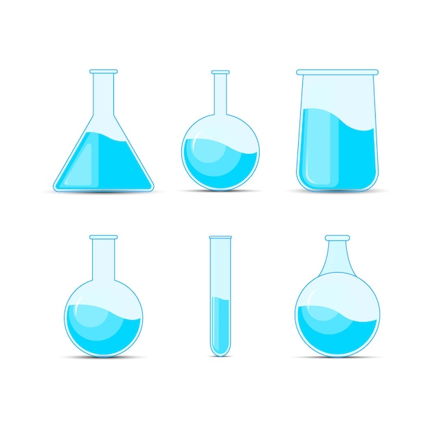 Conjunto frasco químico, garrafas, poções para o halloween e química.