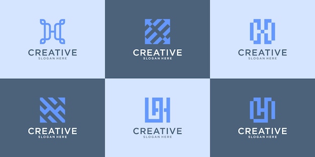 Conjunto inicial de inspiração de design de logotipo h