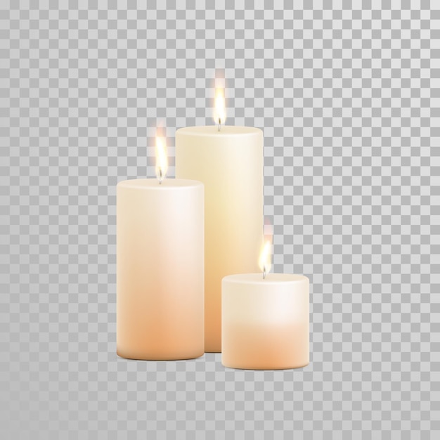 Conjunto isolado de vetores de velas decorativas