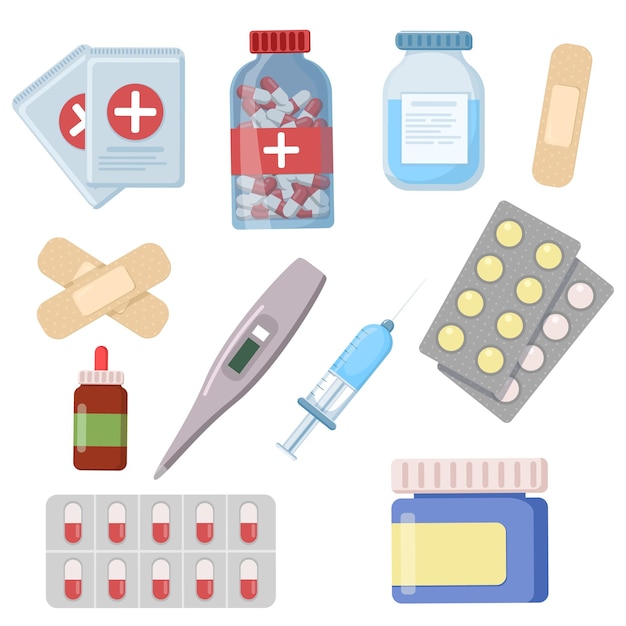 Conjunto médico A composição do estilo simples do kit de primeiros socorros