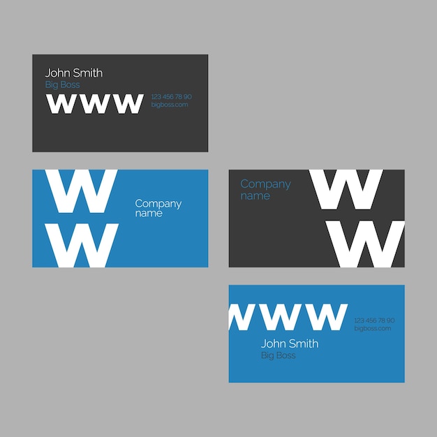 Conjunto moderno e elegante de cartões de visita. modelo de design. azul e preto. ilustração vator