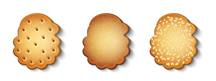 Vetor conjunto vetorial de biscoitos de gengibre festivos com sementes de gergelim isoladas