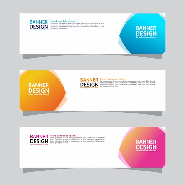 Conjunto vetorial de conceito de design de fundo de bandeira de paisagem Fundo colorido