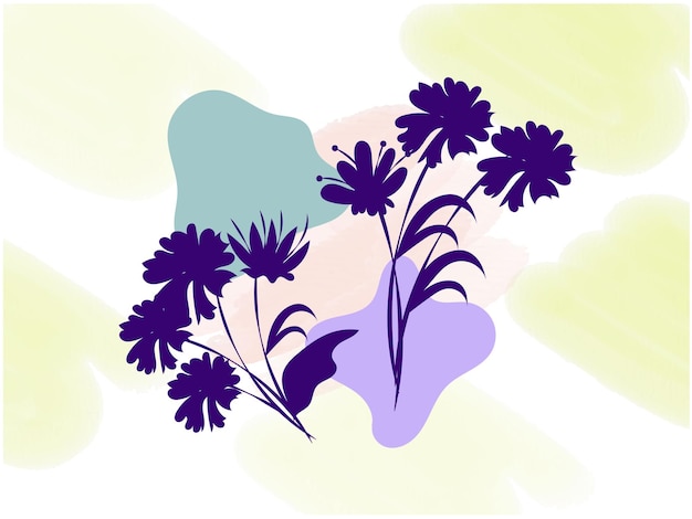 Conjunto vetorial de ilustração de esboço floral