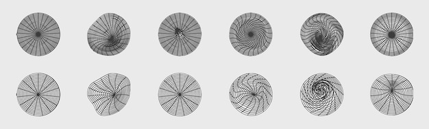 Conjunto vetorial de y2k coleção de símbolos geométricos gráficos abstratos formas de formas simples