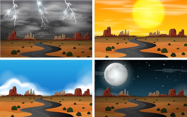 Vetor conjuntos de cenários sky diferentes