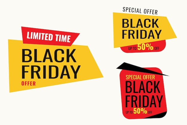 Conjuntos de elementos de banner de venda de desconto da Black Friday