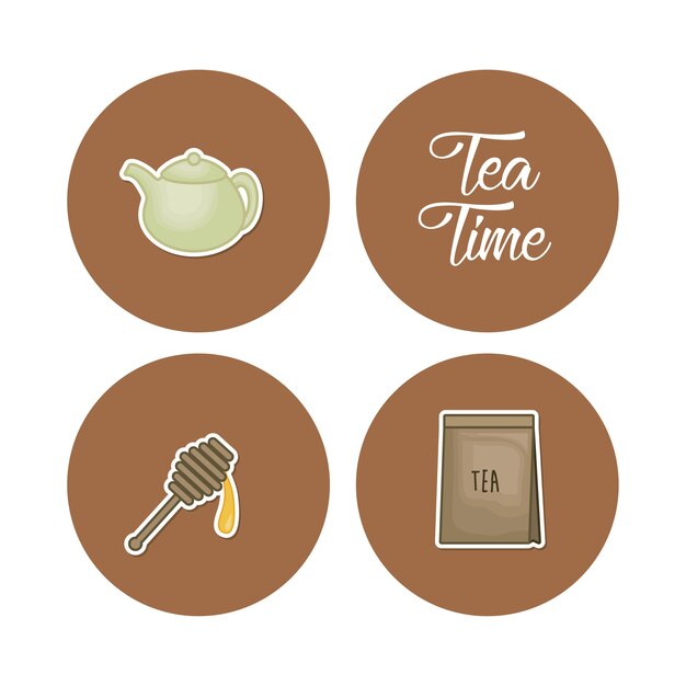 Conjuntos de ícones de chá