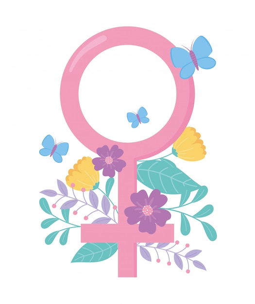 Conscientização do câncer de mama, gênero feminino, flores, borboleta, vetorial, desenho e ilustração