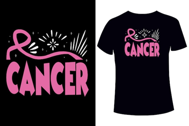 Vetor conscientização do câncer de mama, modelo de design de camiseta de câncer