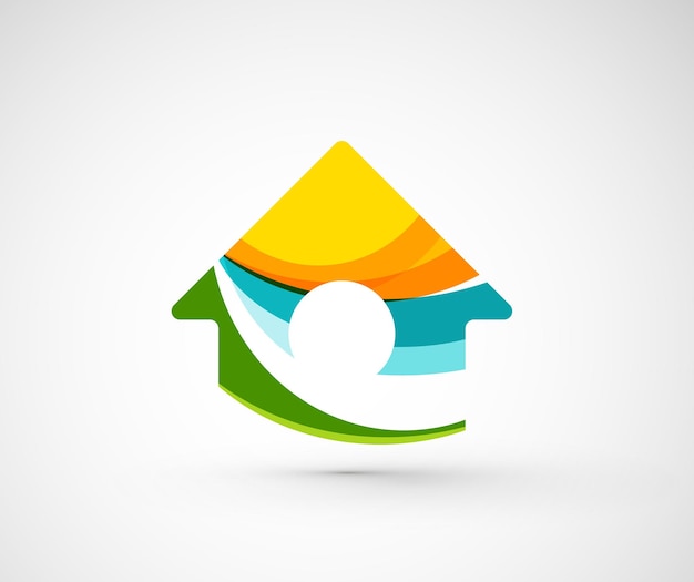 Construção de casa em casa logotipo geométrico abstrato da empresa