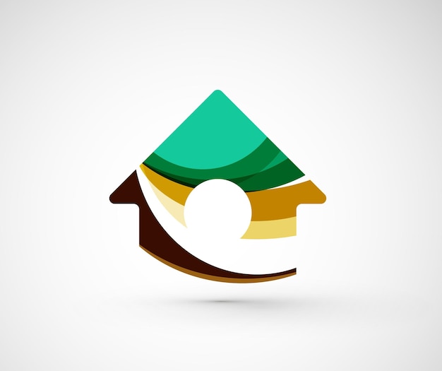 Construção de casa em casa logotipo geométrico abstrato da empresa