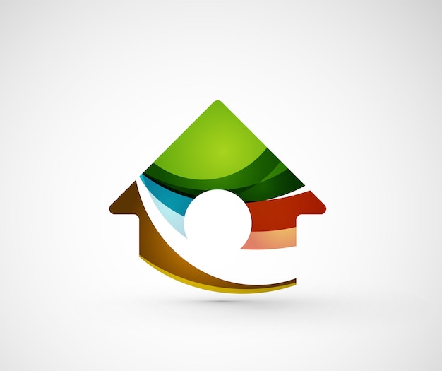 Construção de casa em casa logotipo geométrico abstrato da empresa