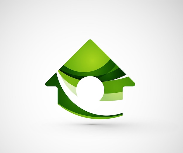 Construção de casa em casa logotipo geométrico abstrato da empresa