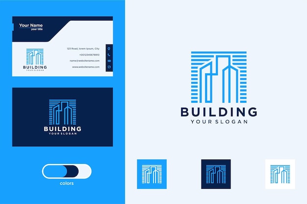 Construção de design de logotipo e cartão de visita