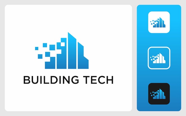 Construção de logotipo premium de tecnologia