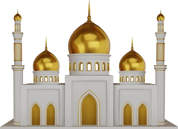 construção de mesquita isolada mesquita de ramadan ilustração vetor 3d