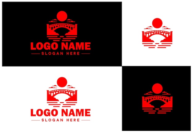 Vetor construção de pontes vector de ícone de logotipo de construção para ícone de aplicativo de marca de negócios modelo de logotipo criativo de ponte