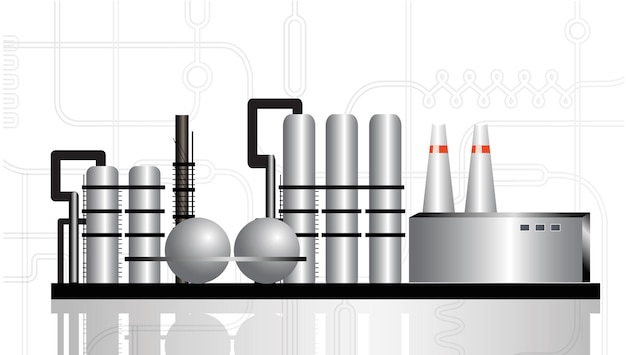 Vetor construção de refino de petróleo