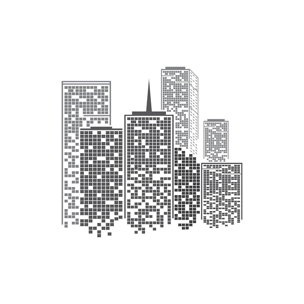 Construção vetorial skyline da cidade à noite ilustração