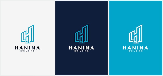 Construindo o logotipo da letra h line. pode ser usado para logotipos de negócios, arquitetura, imóveis, construção, edifícios, apartamentos modelos de design de logotipo de vetor