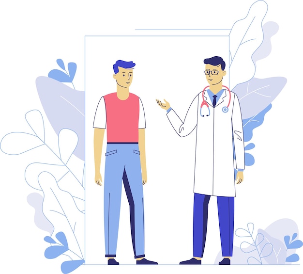 Consulta de homem médico para paciente