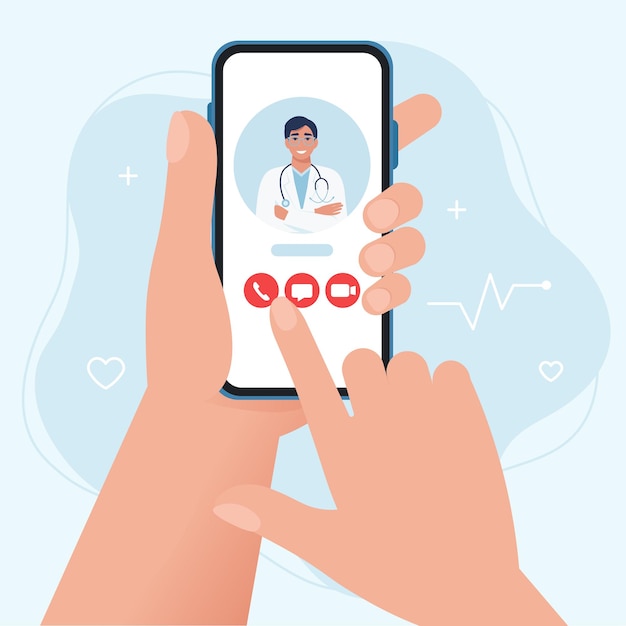 Consulta e tratamento médico consulta médica online em smartphone