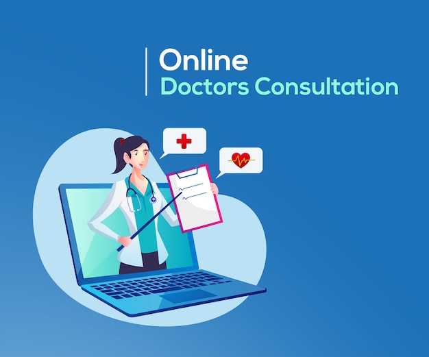 Vetor consultas médicas online e serviços médicos