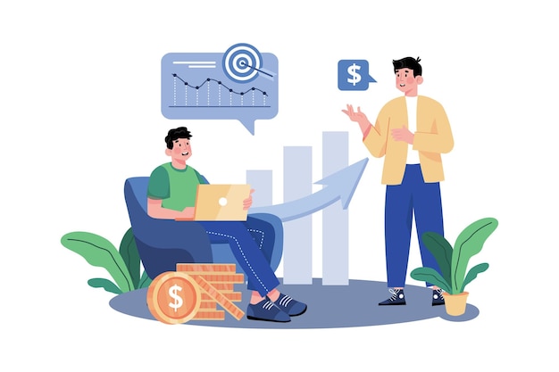 Consultor financeiro ajudando os clientes a gerenciar suas finanças e investimentos