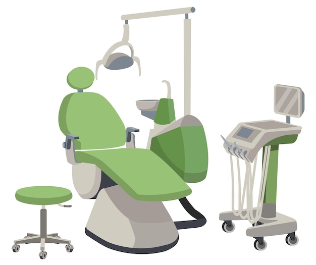 Vetor consultório odontológico e cadeira odontológica