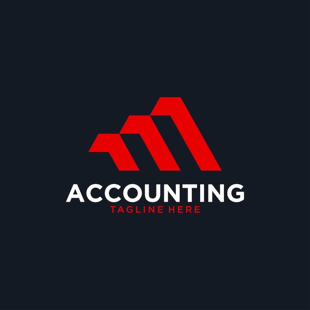 Vetor contabilidade com design de logotipo da letra m
