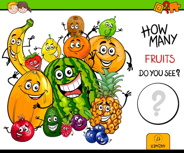 Contando o jogo educacional das frutas