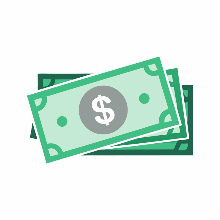 Vetor contas em dólar conceito de finanças e riqueza