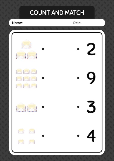 Conte e combine o jogo com a planilha de correio em papel para a folha de atividades das crianças pré-escolares