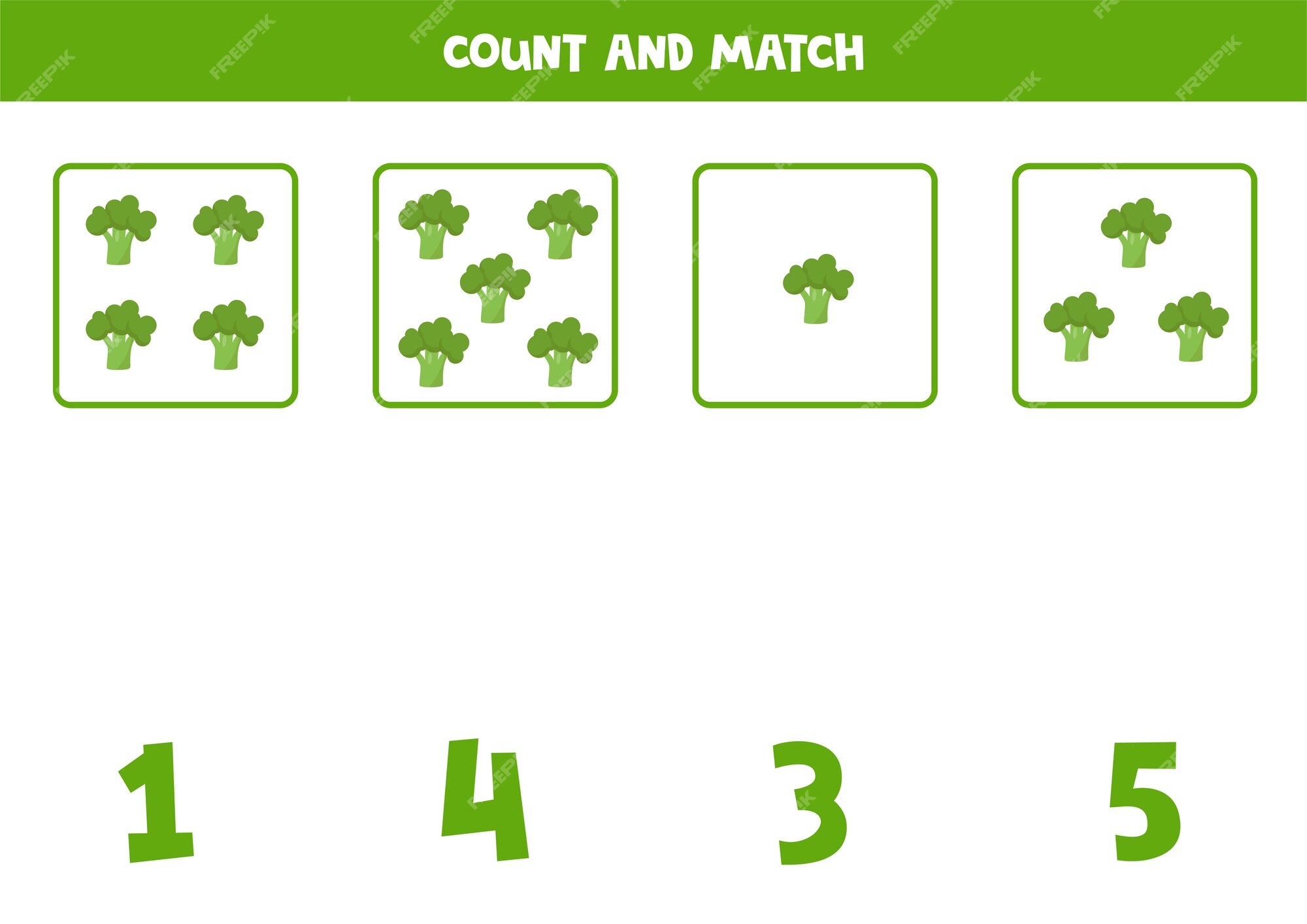 Jogo de matemática para crianças. conte o número de vegetais