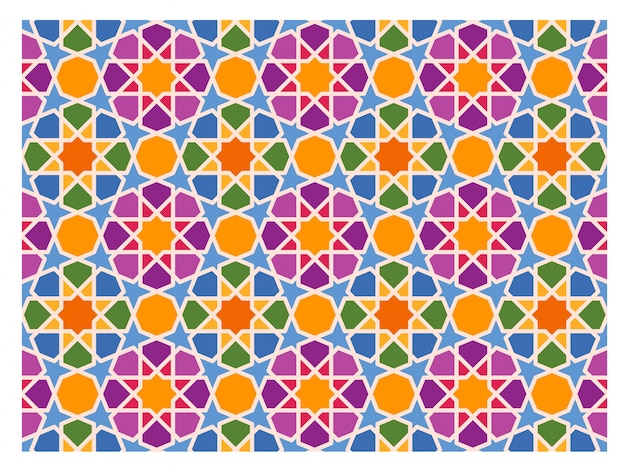 Vetor contexto islâmico. padrão mosaico.