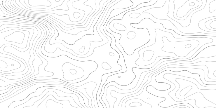 Vetor contores topográficos fundo do mapa papel branco relevos curvos fundo paisagem topográfica