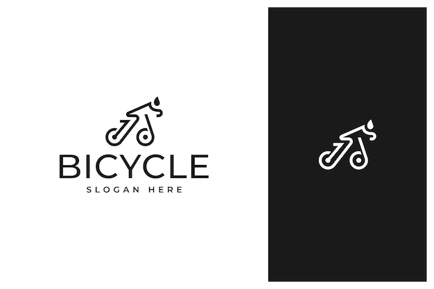 Contorno de design de logotipo de vetor de bicicleta mínimo simples no estilo de arte de linha