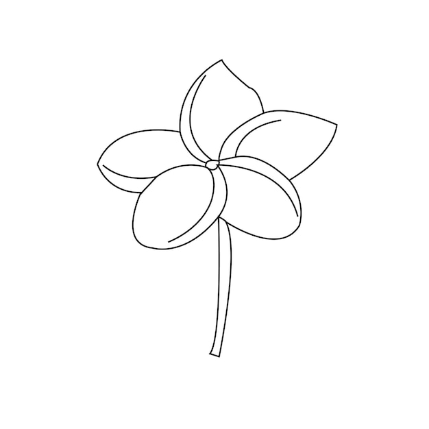 Contorno de flor simples desenhado à mão por vetor