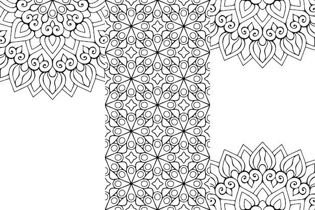 Contorno de fundo de desenho de mandala ornamental