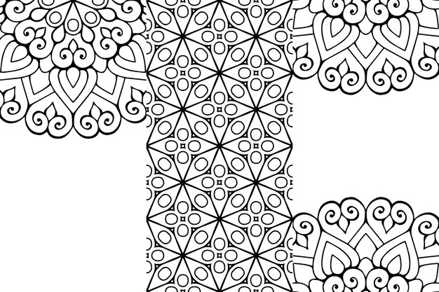 Contorno de fundo de desenho de mandala ornamental