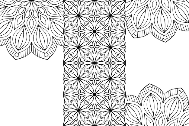 Contorno de fundo de desenho de mandala ornamental