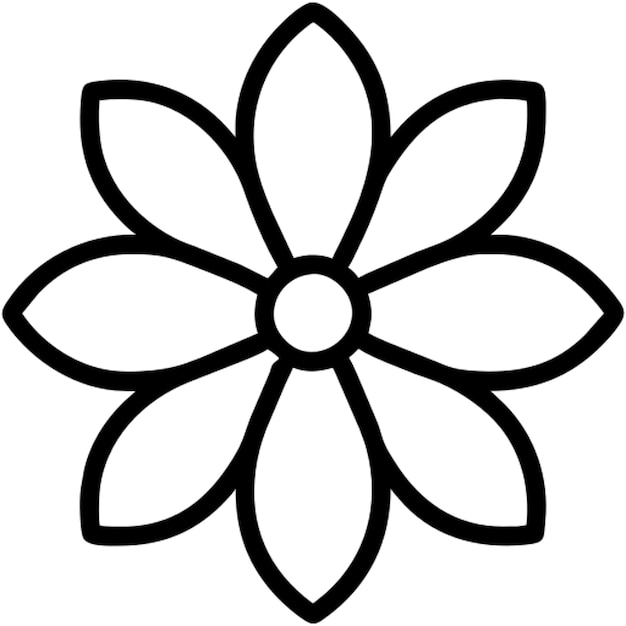 Vetor contorno de ícone de flor