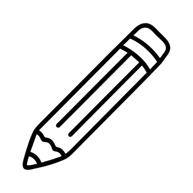 contorno de ícone de lápis bonito