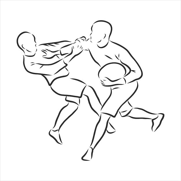 Contorno de jogador de rugby de futebol americano, desenho vetorial