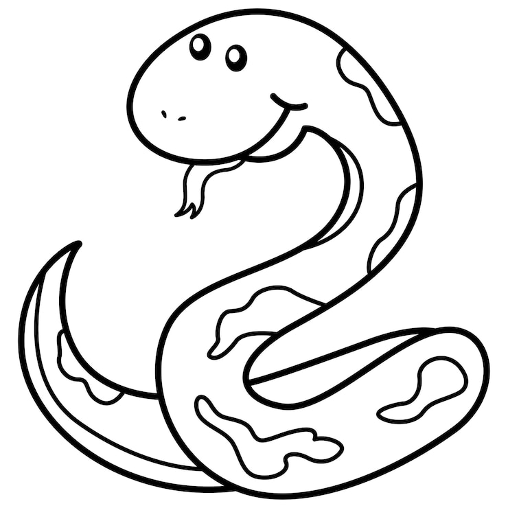 Vetor contorno de uma cobra animal bonita