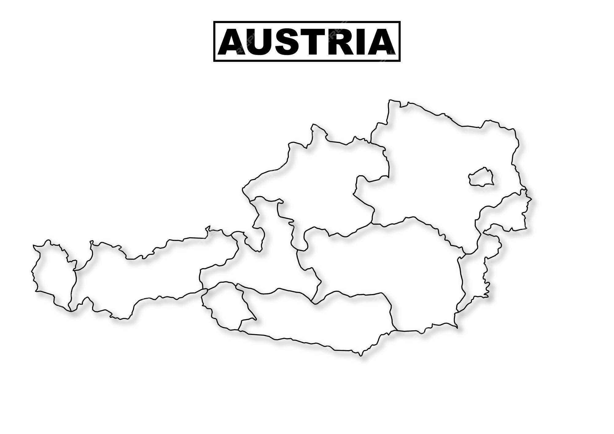 Áustria simplificou o mapa ilustração do vetor. Ilustração de europeu -  100123873